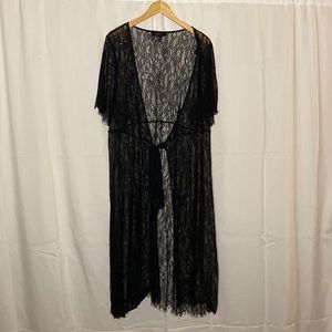 2X Short Sleeve Lace Swim Cover